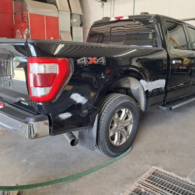 Black pickup truck