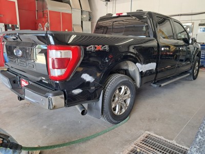 Black pickup truck