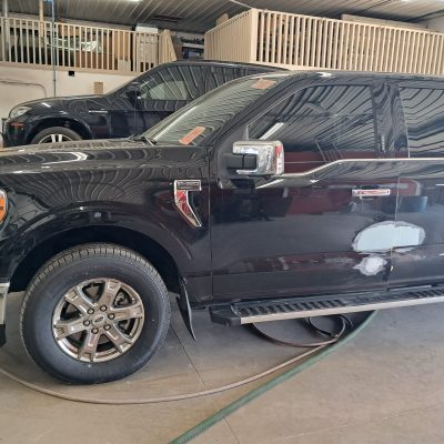Black pickup truck cab