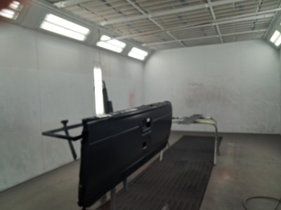 Recently repainted black tailgate